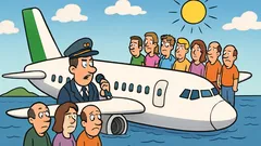 Joke: A plane is flying over the Mediterranean