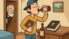 Joke: An old country preacher tests his son