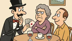 Joke: A magician walks up to our table